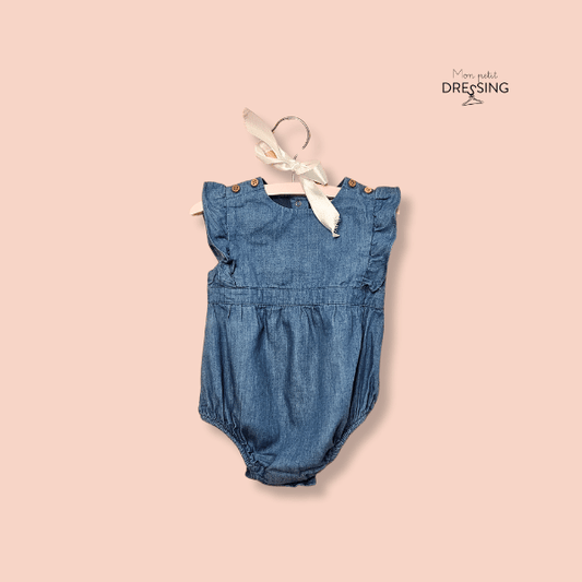 Mon Petit Dressing | Barboteuse effet jeans, tissu léger. Cyrillus