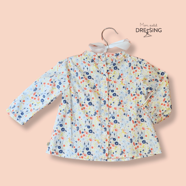 Mon Petit Dressing | Blouse vue de dos. Ouverture sur tout le long par bouton. Marque La Compagnie des Petits.