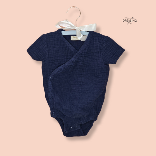 Mon Petit Dressing | Body bleu marine fermeture croisée