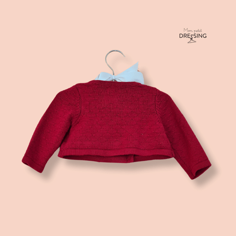 Mon Petit Dressing | Bolero rouge bordeaux 3 mois vue de dos - Marque Sergent Major