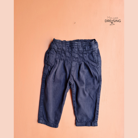 Pantalon bleu marine carotte 6M-Dos - 2 poches