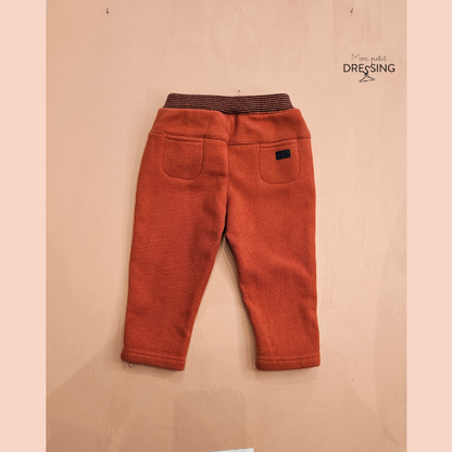 Pantalon rouille rouge, 2 poches plaquées, vue de dos, Tape à l'oeil