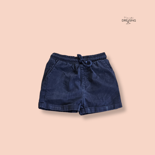 Mon Petit Dressing - Short bleu nuit - taille elastique 2 poche