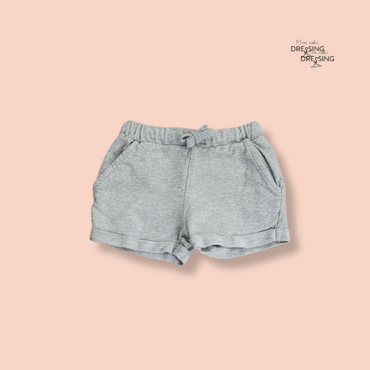 Mon Petit Dressing | Short gris en coton - poches et taille élastique