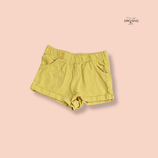 Mon Petit Dressing | Short jaune avec 2 poches et taille élastique