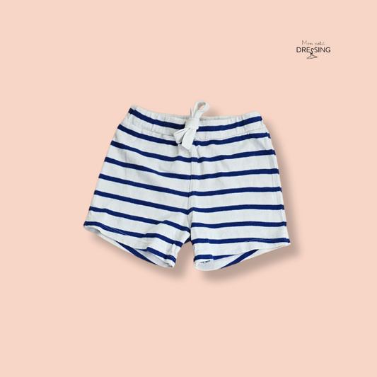 Mon Petit Dressing | Short marin en coton. Liens blancs. Petit Bateau