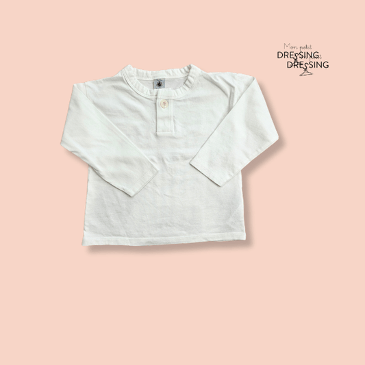 mon-petit-dressing | Tunique blanche manches longues - Petit Bateau disponible à la location