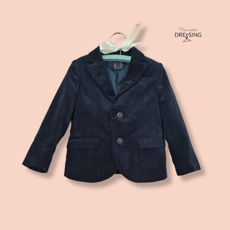 Mon Petit Dressing | Mon Petit Dressing | Veste en velours bleue nuit de la marque Sergent Major. Fermeture par 2 boutons.