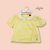 Mon Petit Dressing | Jolie blouse jaune avec son col blanc et jaune brodée. Sa taille évasée apporte une touche élégante à une tenue. Marque Sergent Major