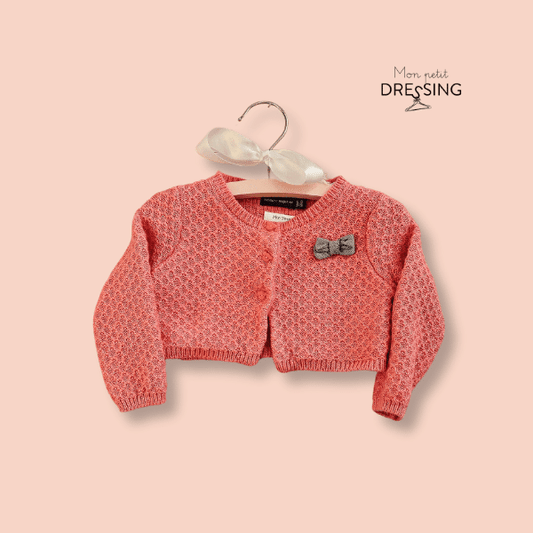 mon-petit-dressing.com | Cardigan maille rose noeud gris à louer, Sergent Major