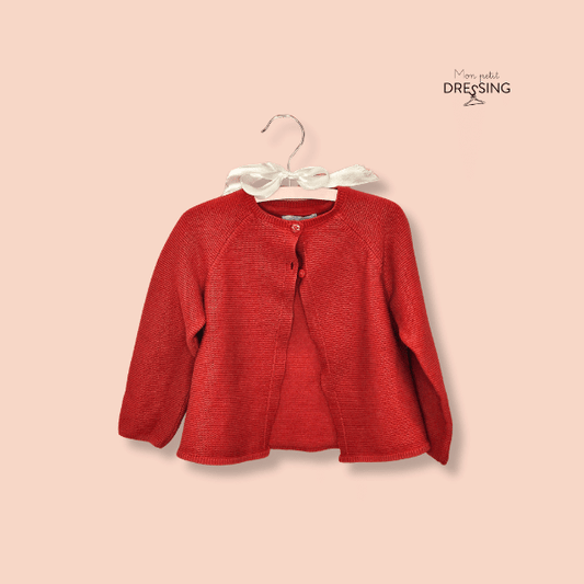 mon-petit-dressing.com | Cardigan rouge, 2 boutons, Obaibi