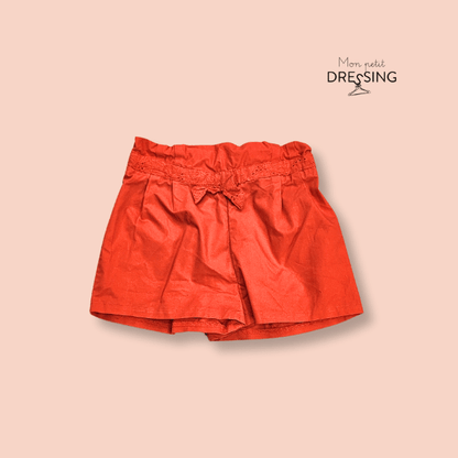 Mon Petit Dressing | Short rouge noeud, taille élastique