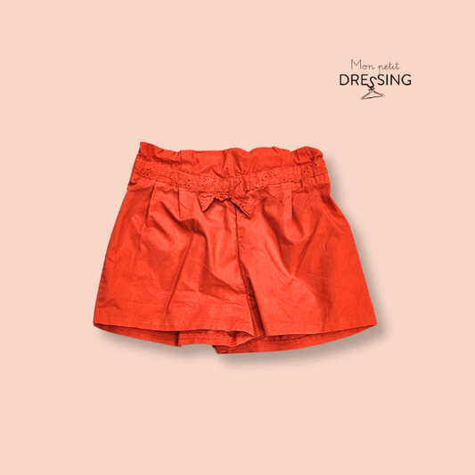 Mon Petit Dressing | Short rouge noeud, taille élastique